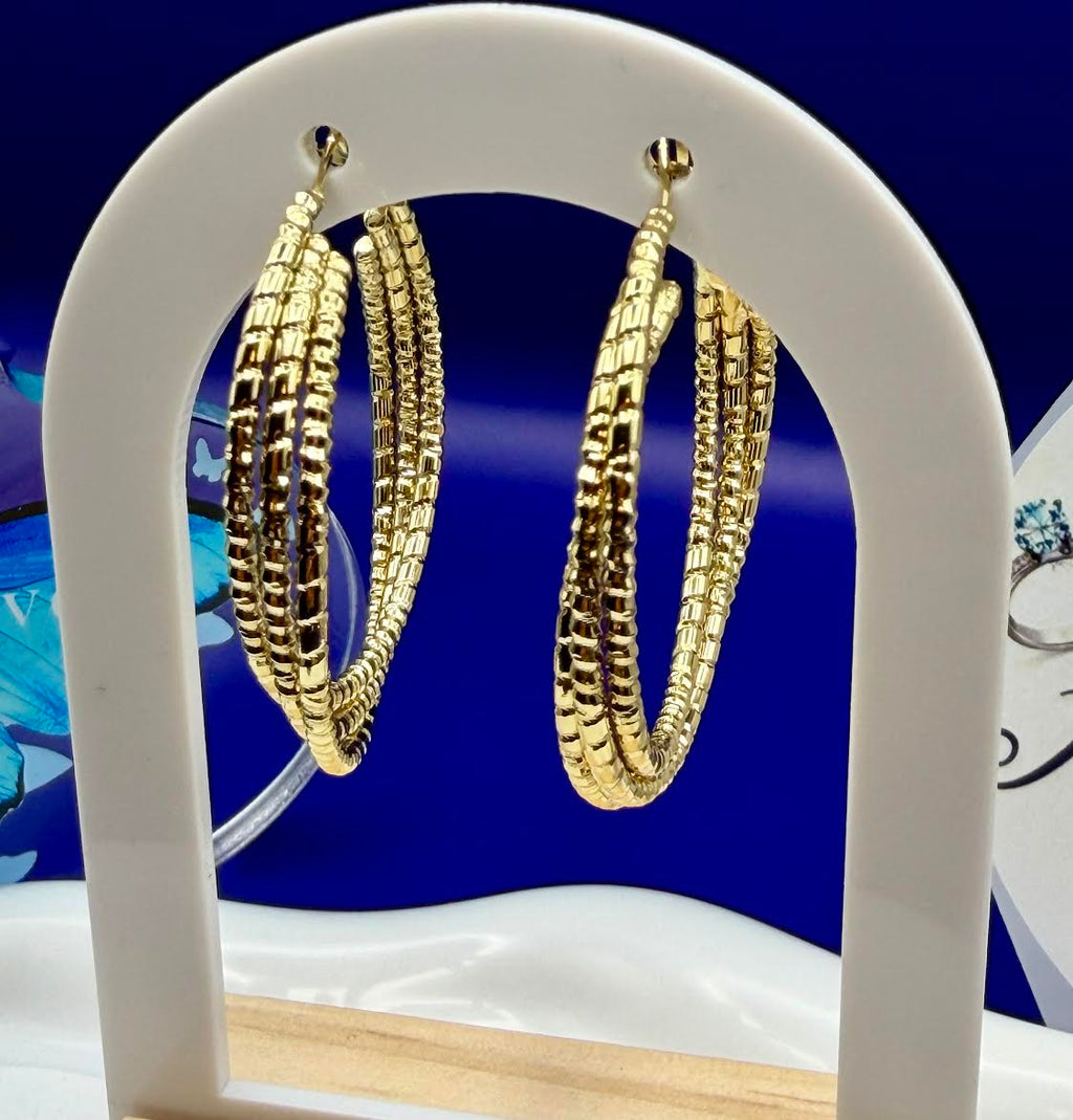 Large gold plated hoops