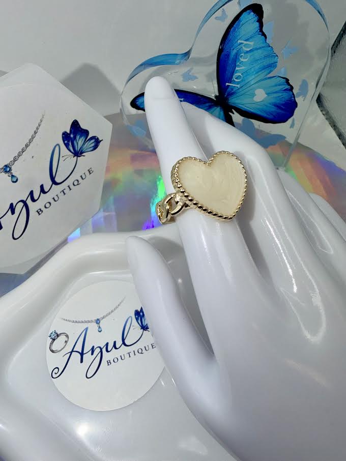 Marble Heart Ring