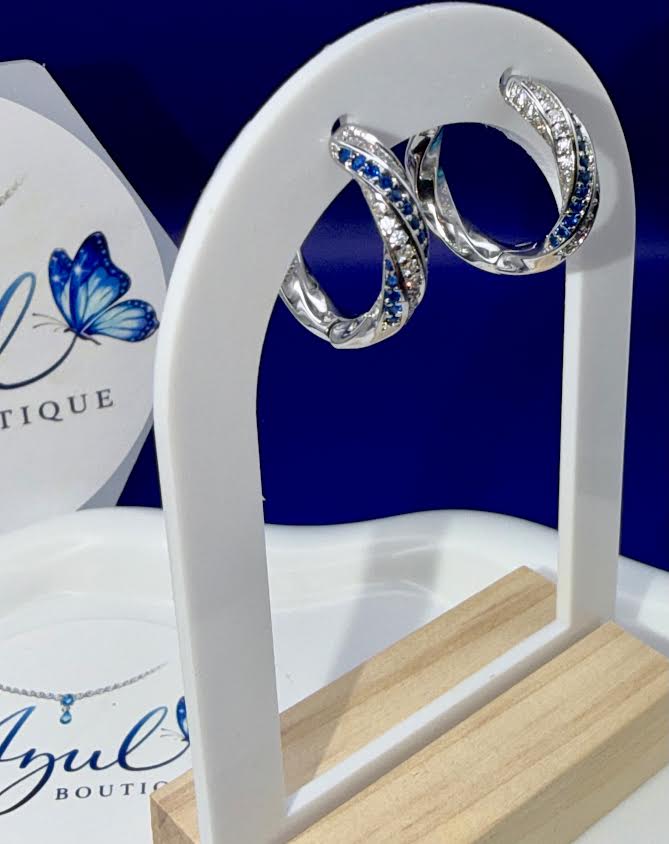 Twisted Silver Hoop Earrings