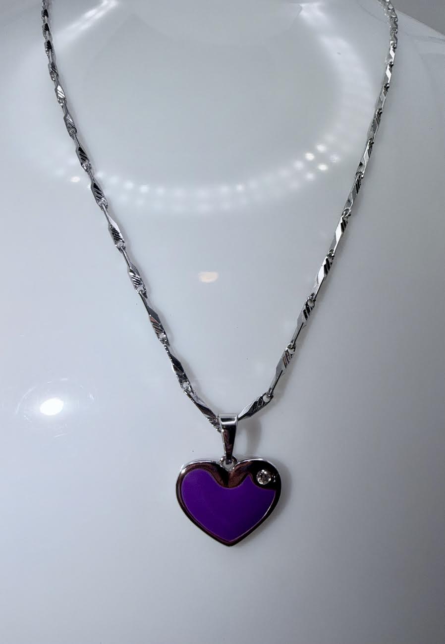White gold laminated purple heart set