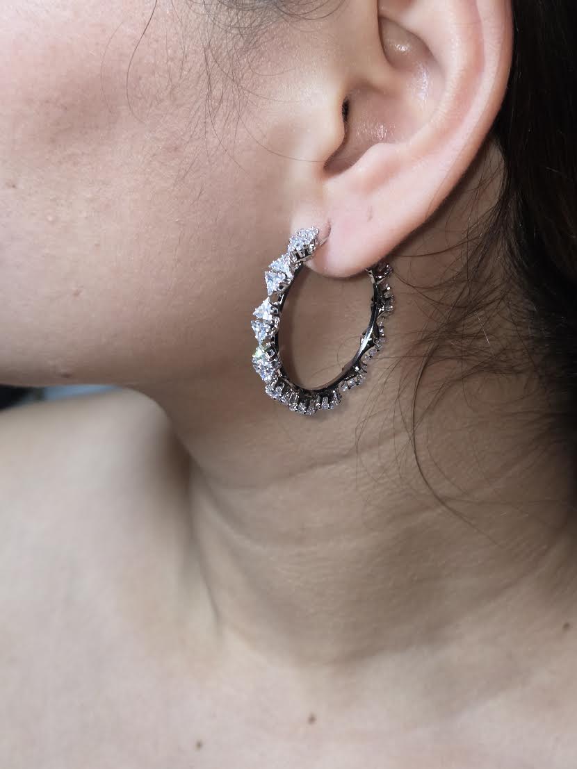 Pyramid Hoops Earrings
