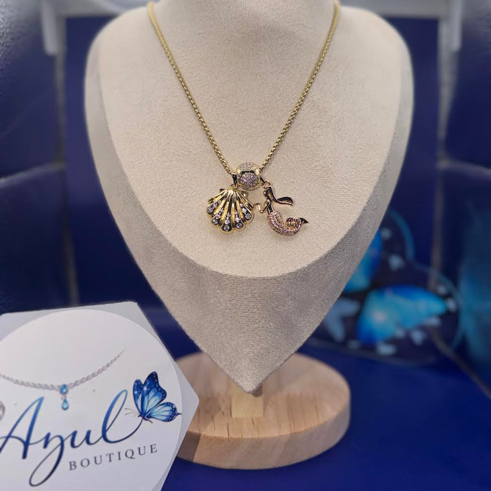 Mermaid gold chain combo