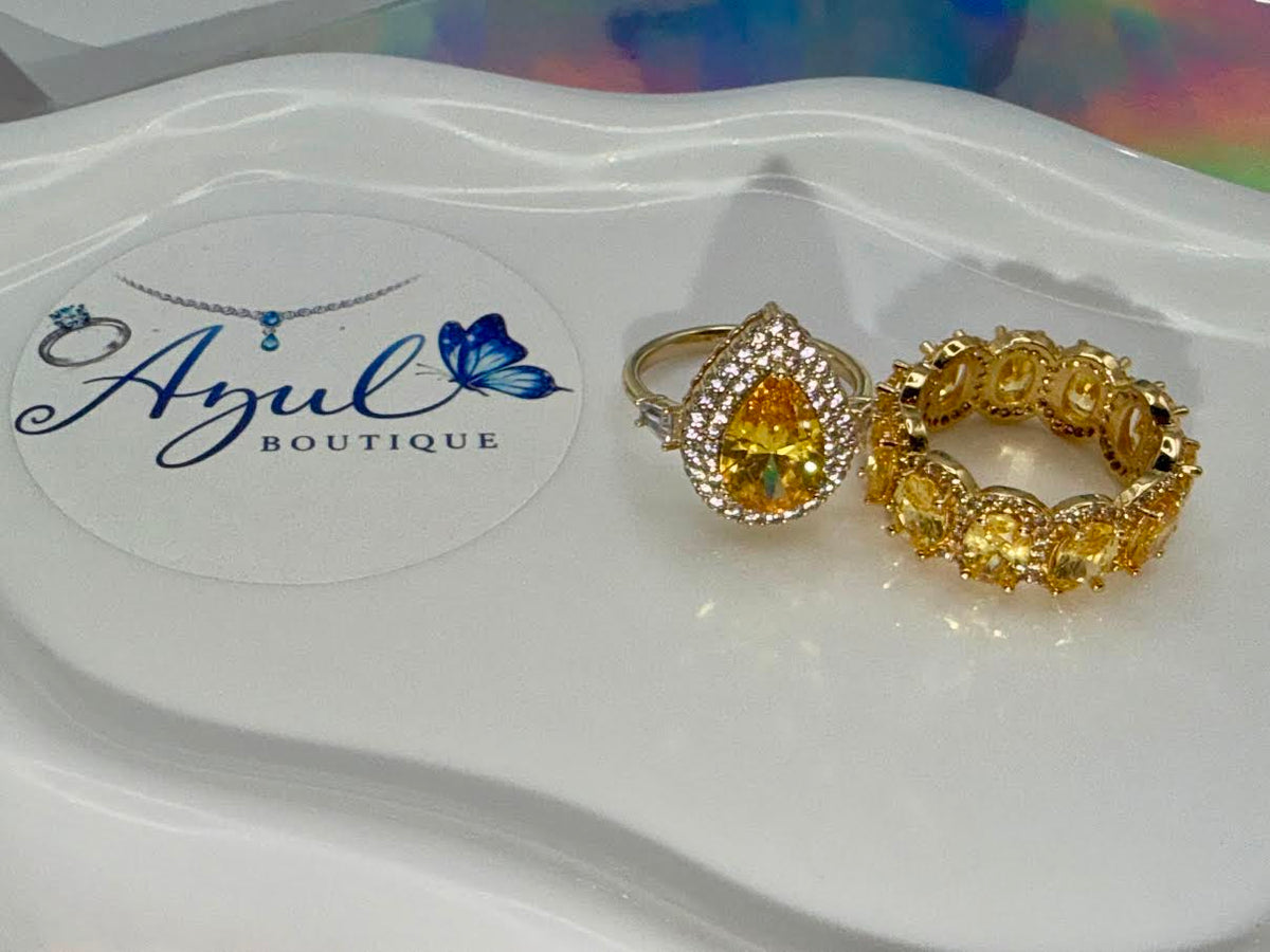 Yellow Princess Ring set