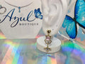 Gold pink teddy bear earrings