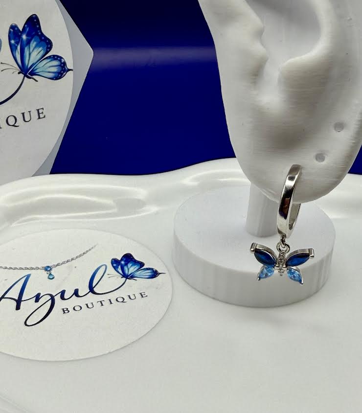 Blue butterfly silver
