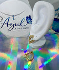 Heart medium hoops earrings gold