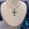 Elegant Gold Vibrant Green Cross