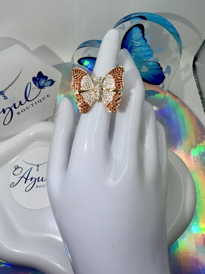 Two-tones Butterfly Ring