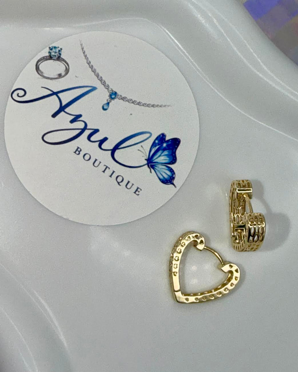 Heart medium hoops earrings gold