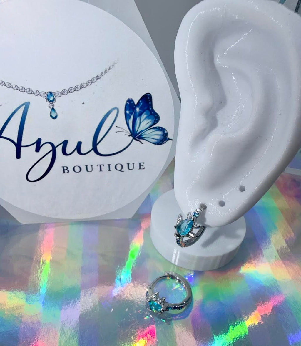 urquoise sea turtle hoops earrings