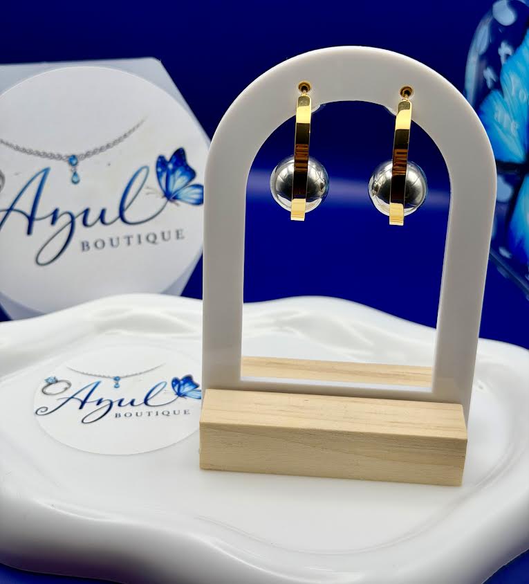 Stainless steel silver circle earrings