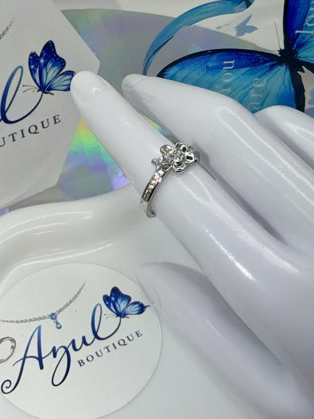 Flower silver ring