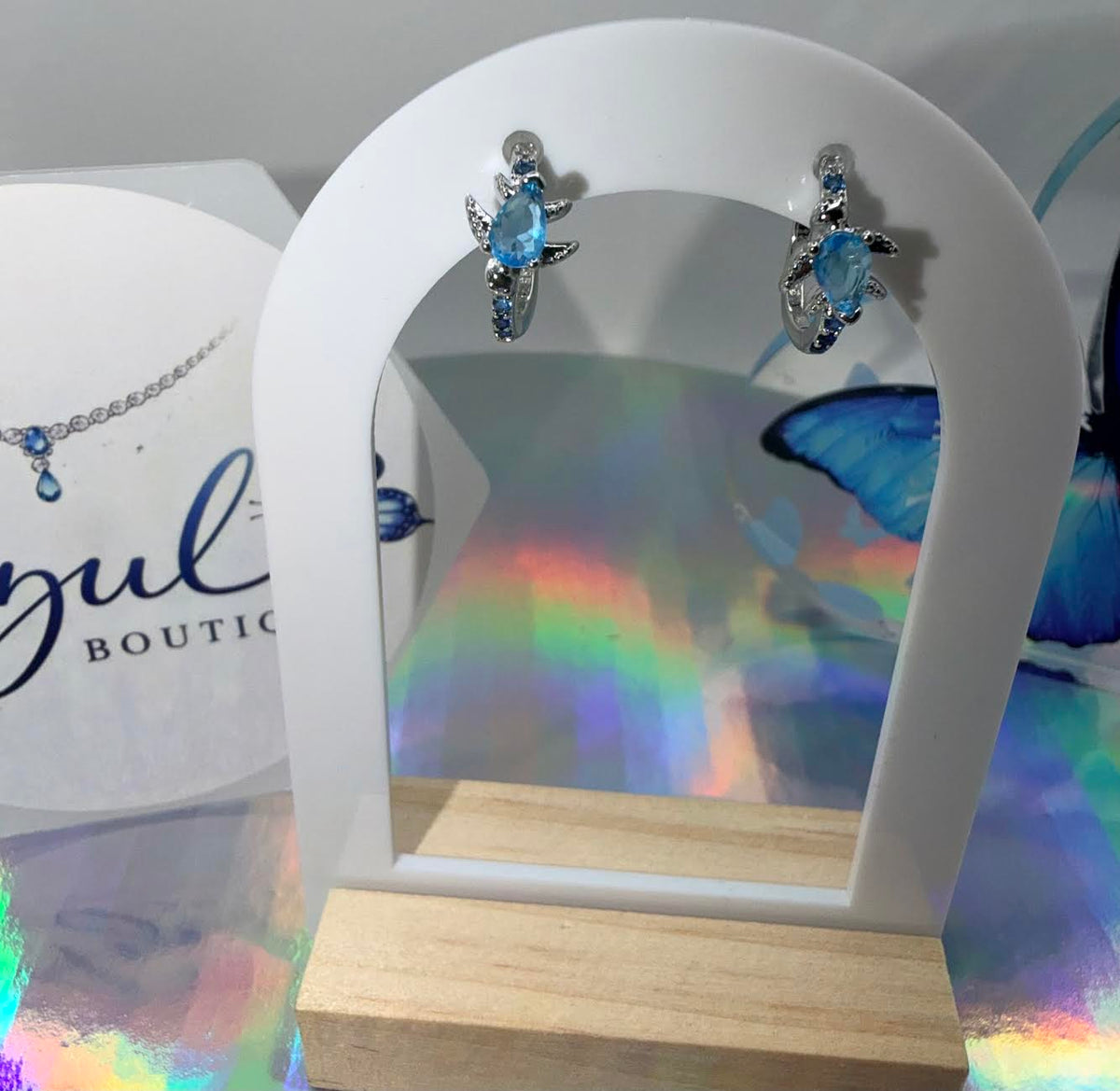 urquoise sea turtle hoops earrings