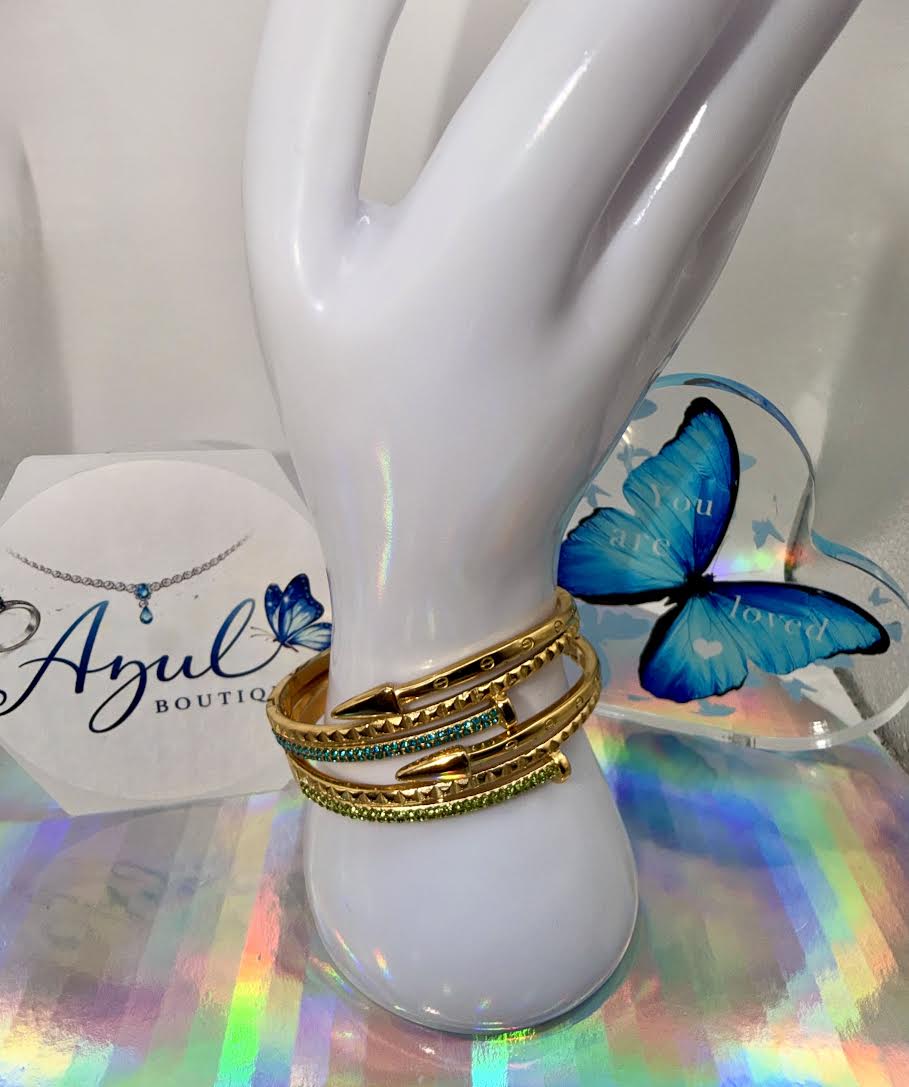 Colorful Nail Bangle Bracelet