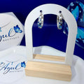 Blue Studded Hop Earrings