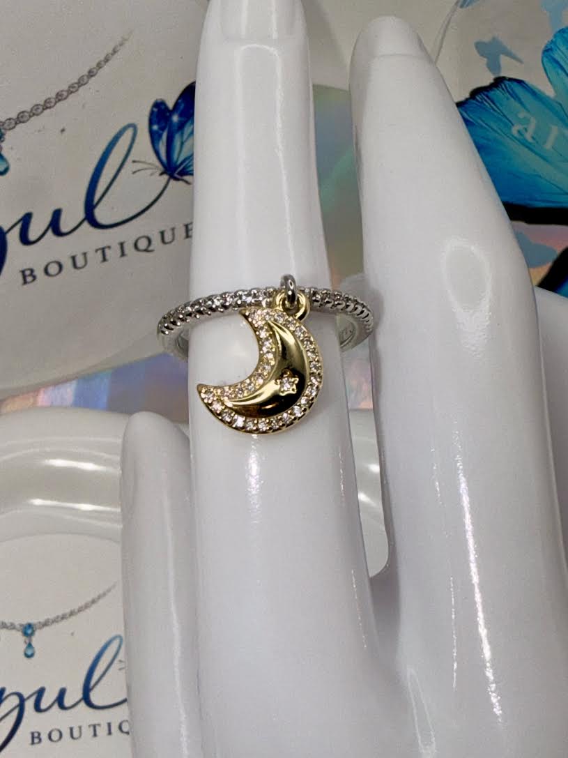 2-Tone Moon Ring