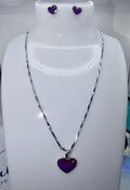 White gold laminated purple heart set