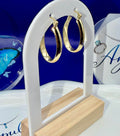 Gold plated oval hoops earrings