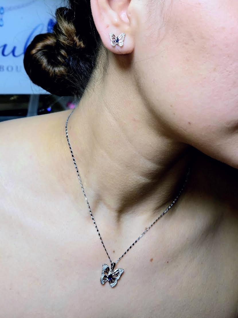 Butterfly silver set