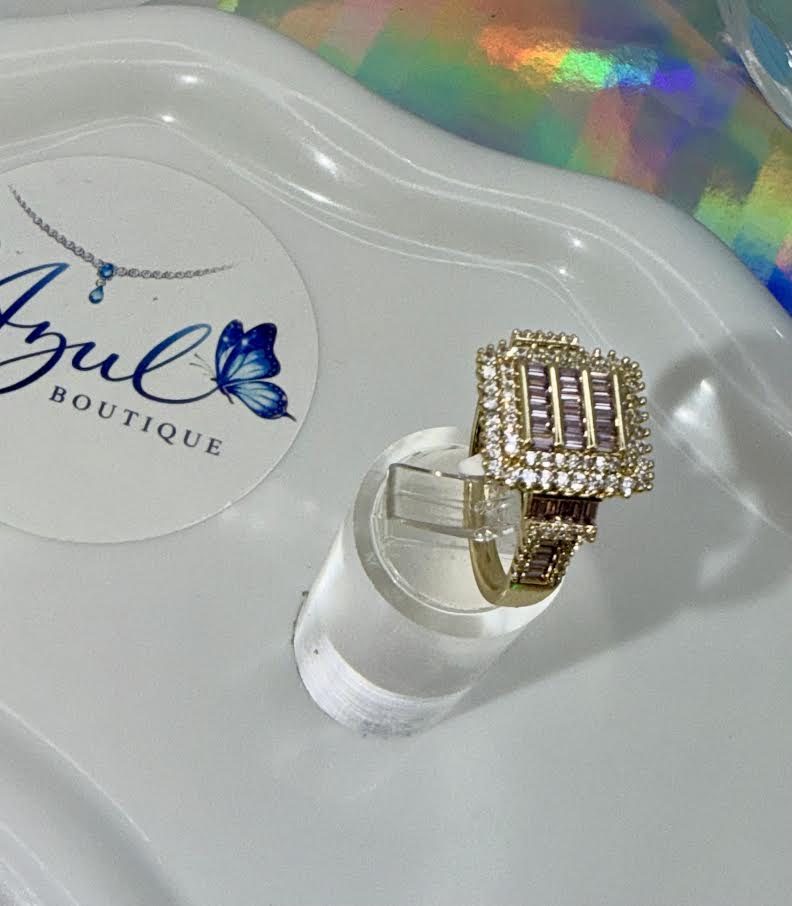 Square Baguette stone ring