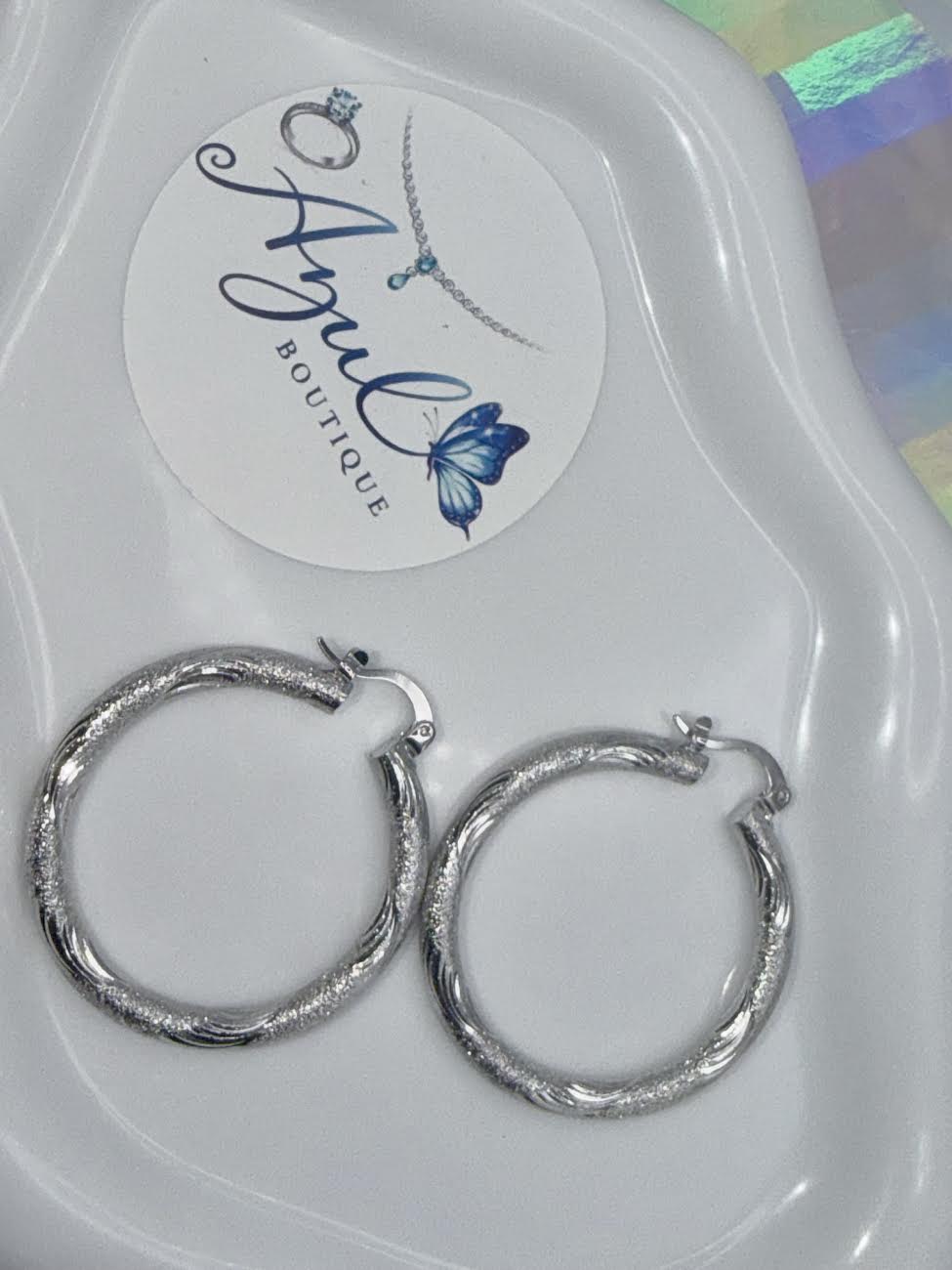Silver hoops earrings