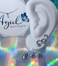 White gold laminated studs earrings