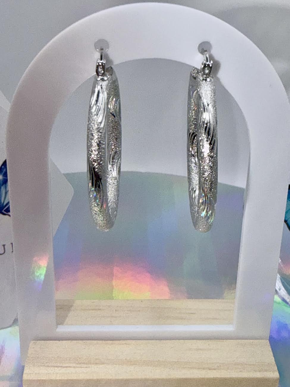 Silver hoops earrings