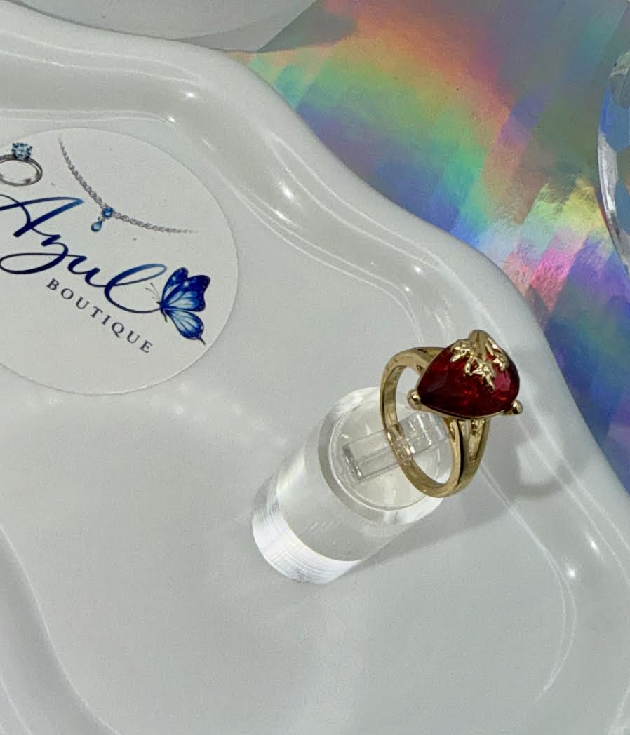 Red Teardrop Ring