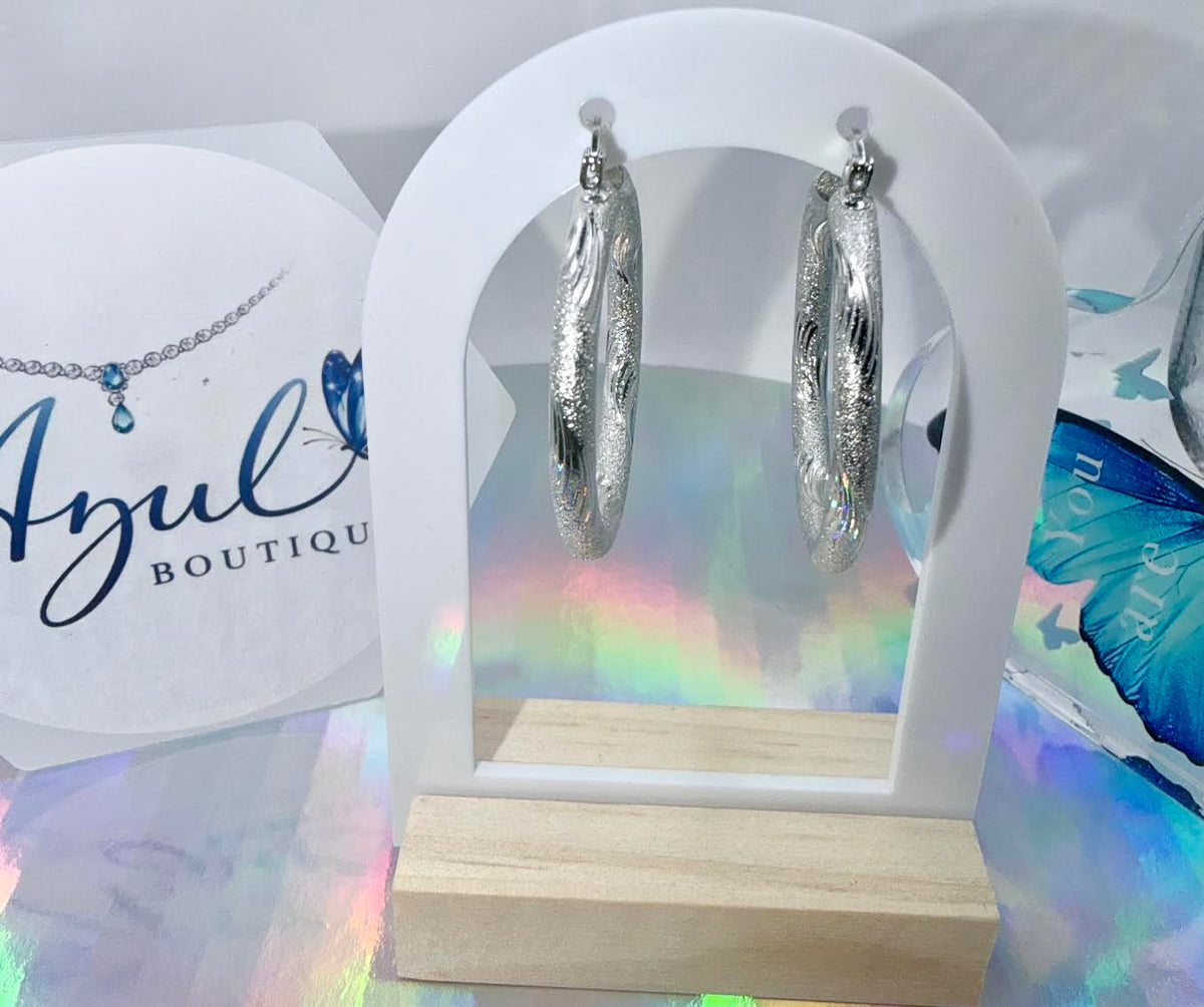 Silver hoops earrings