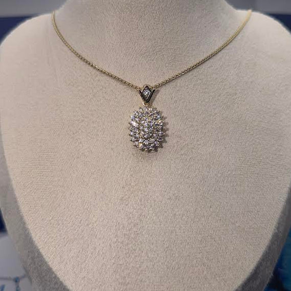 GOLD ICED PINEAPPLE PENDANT NECKLACE