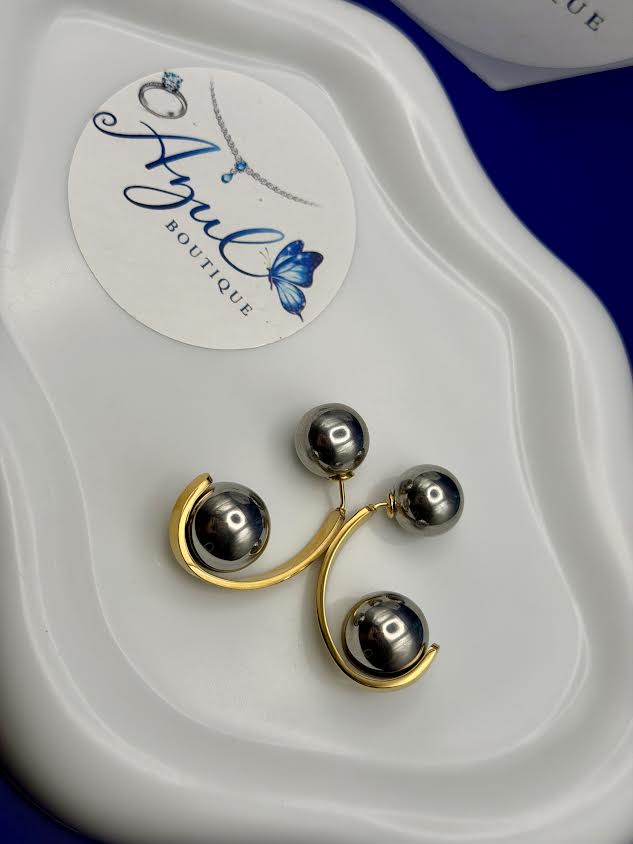 Stainless steel silver circle earrings