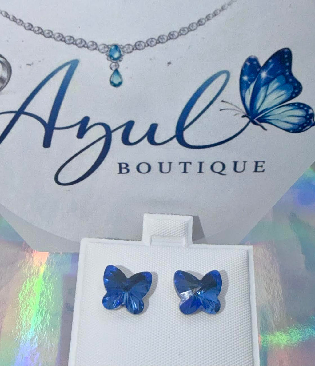 Deep Blue Sea Butterfly studs earrings