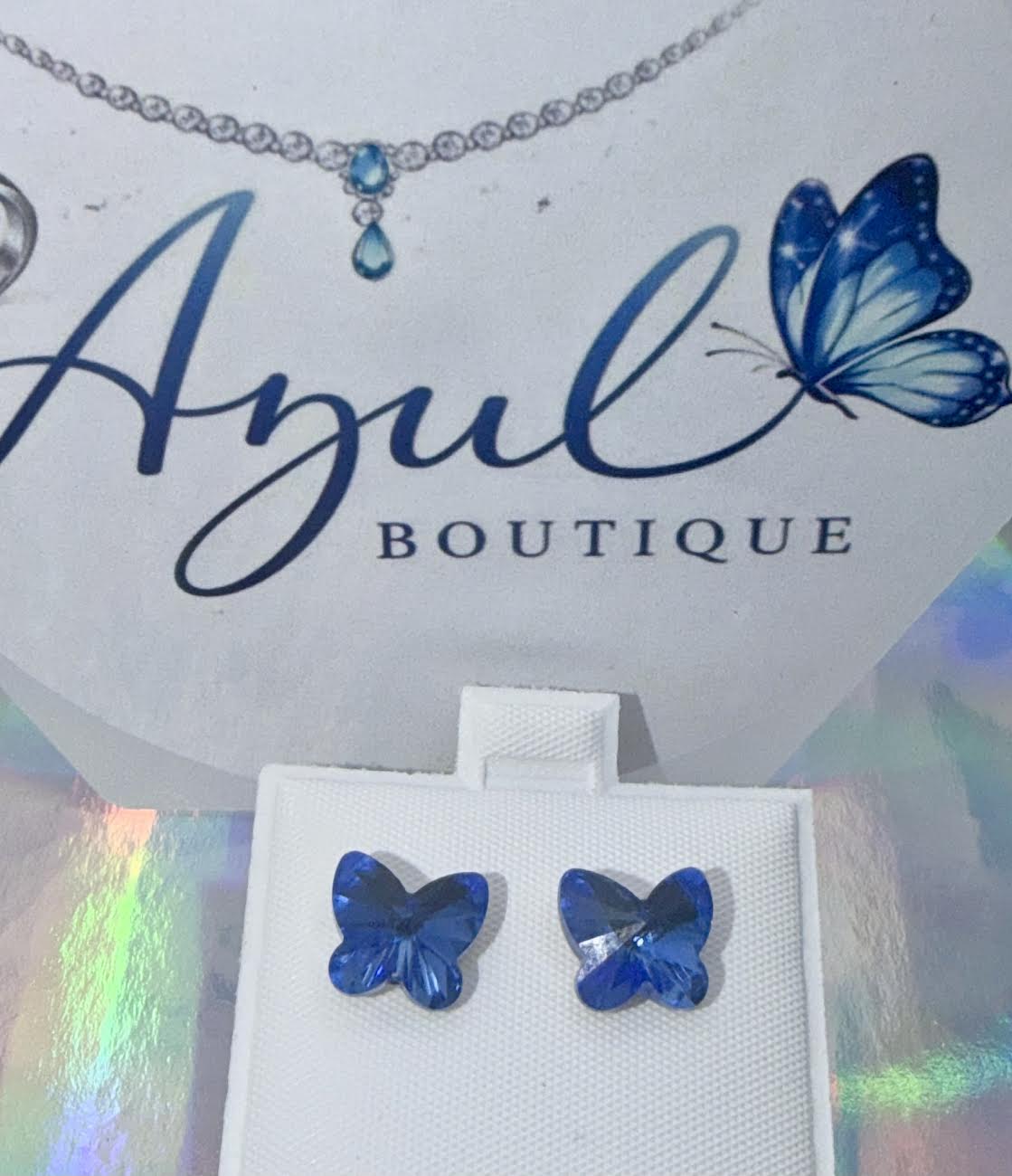 Deep Blue Sea Butterfly studs earrings