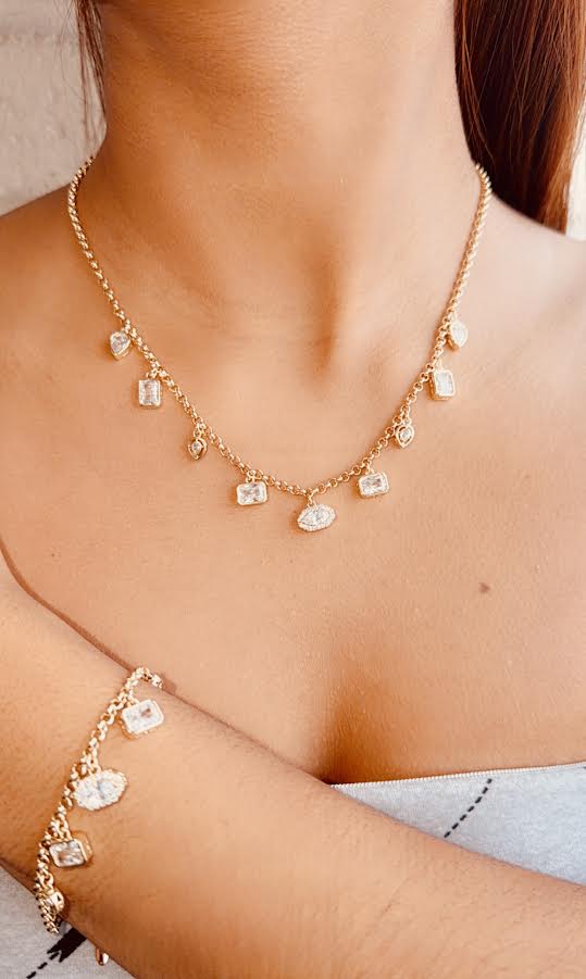 Gold crystal multi shapes set