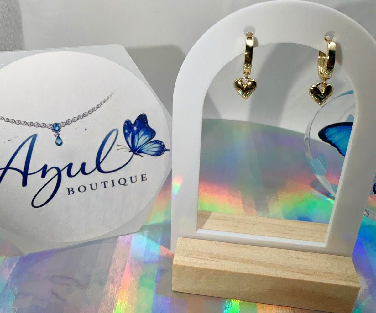 Heart hoops gold plated