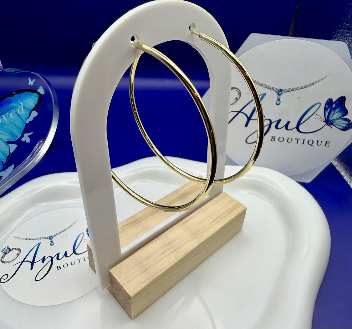 Extra big gold plated hoops