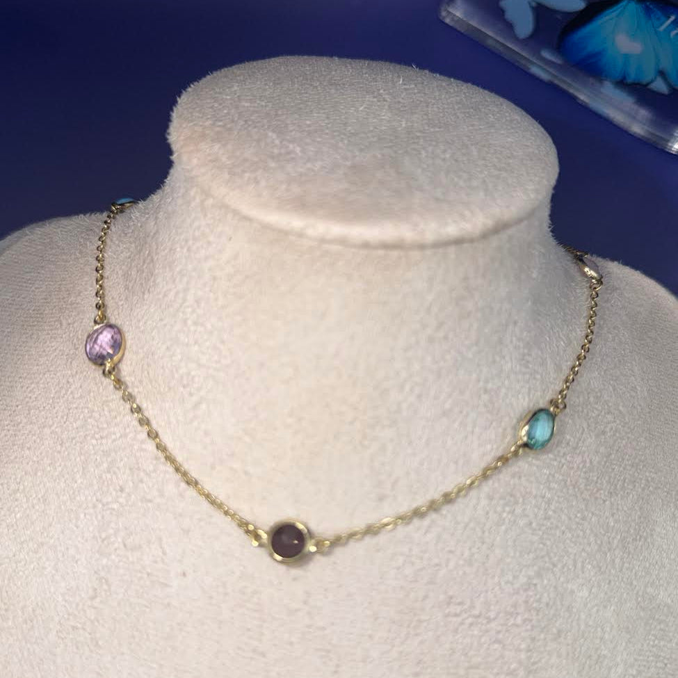 Chocker gems gold chain