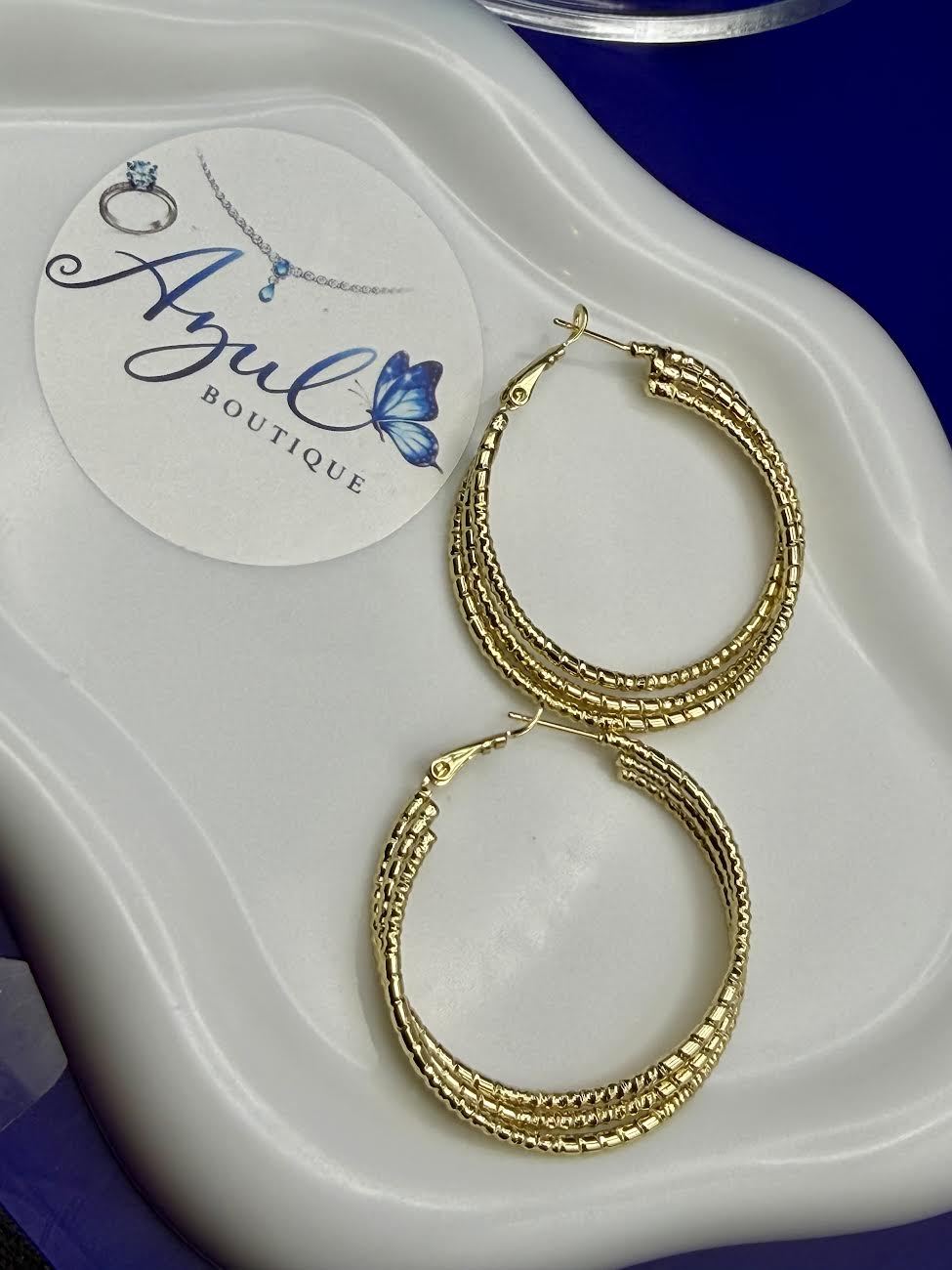 Large gold plated hoops