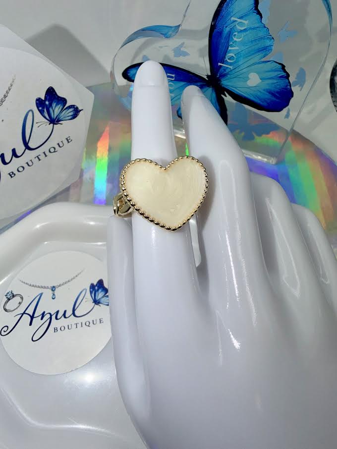 Marble Heart Ring