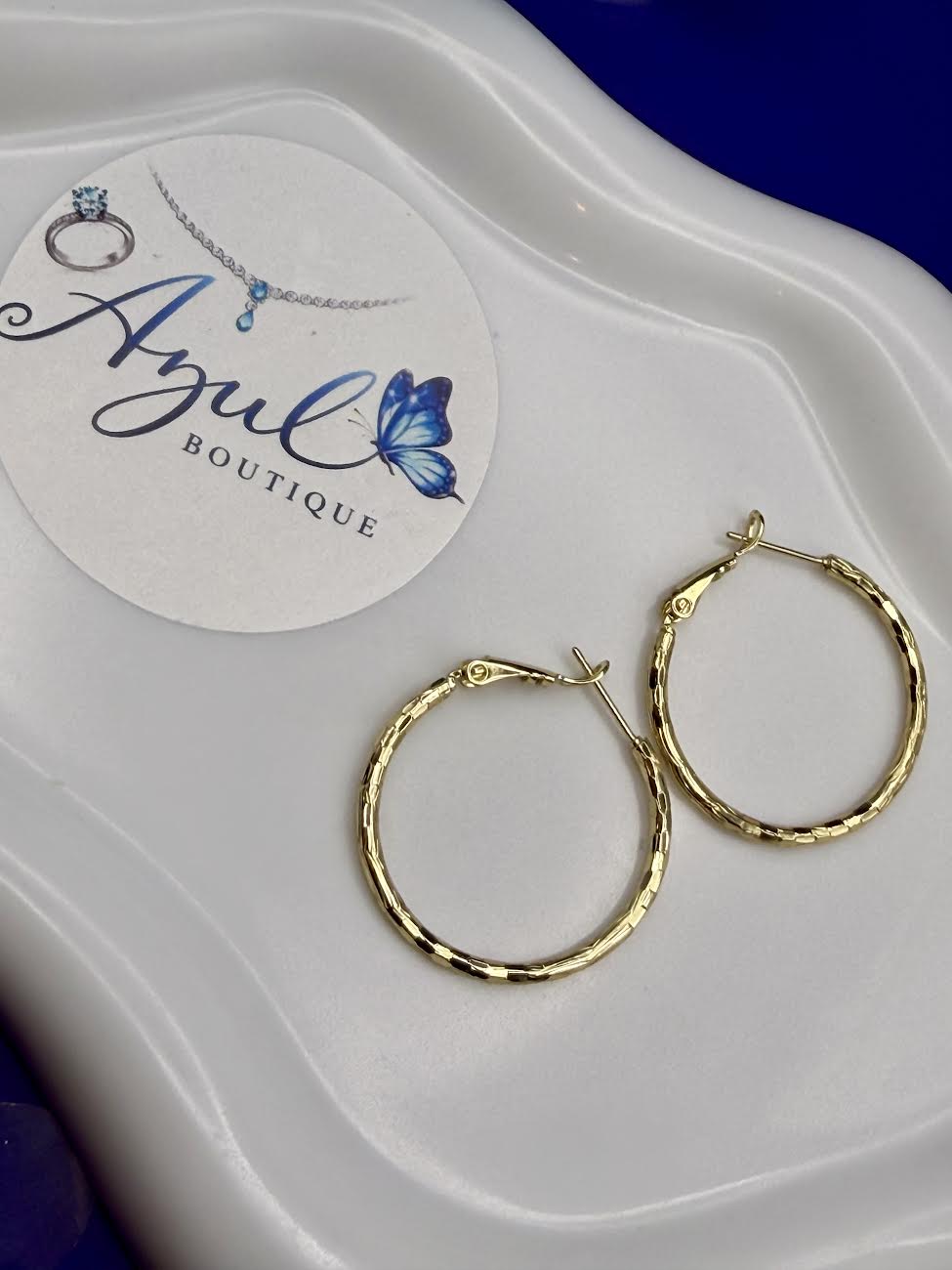Medium gold plated hoops