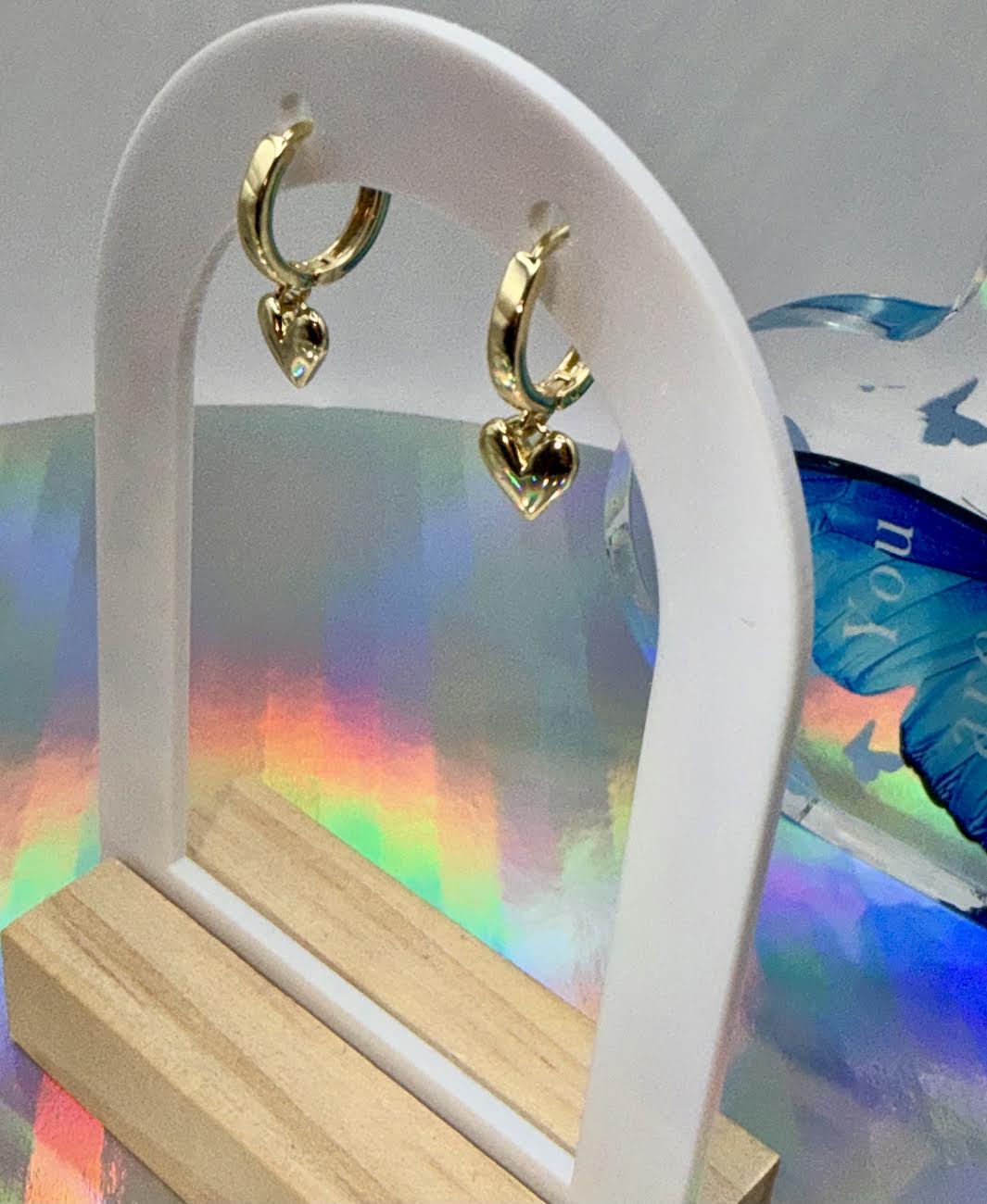 Heart hoops gold plated
