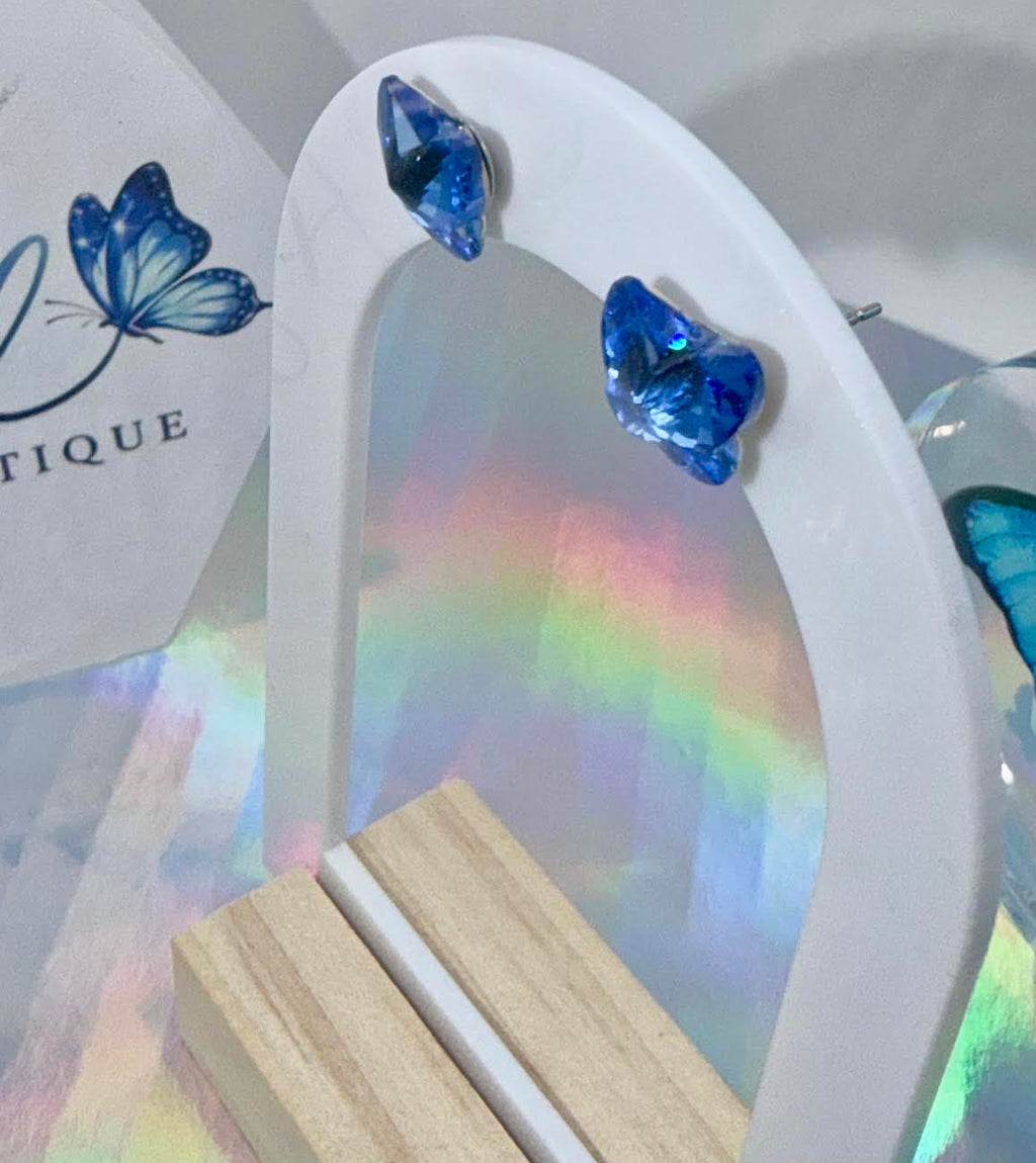 Deep Blue Sea Butterfly studs earrings