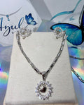 White gold laminate circular set