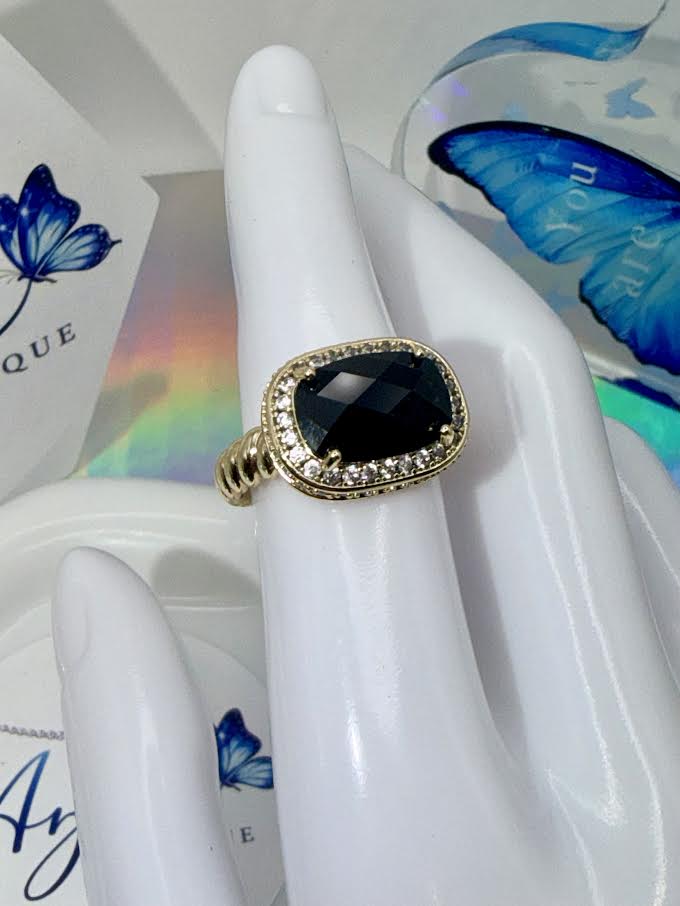 Black gemstone ring