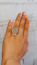 Iced Out Gold Cross Ring