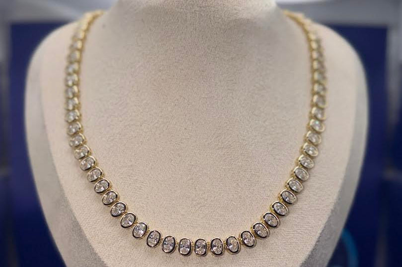Stone gold iced chain