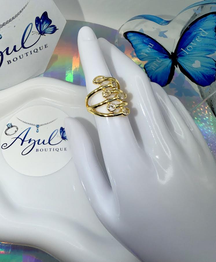 Asymmetrical 6-stone Ring