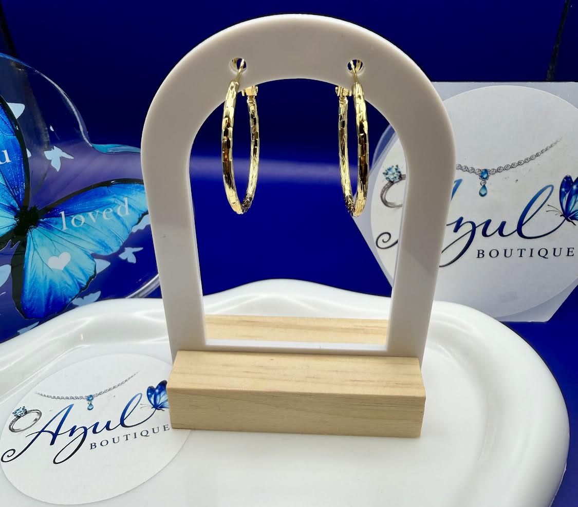 Medium gold plated hoops