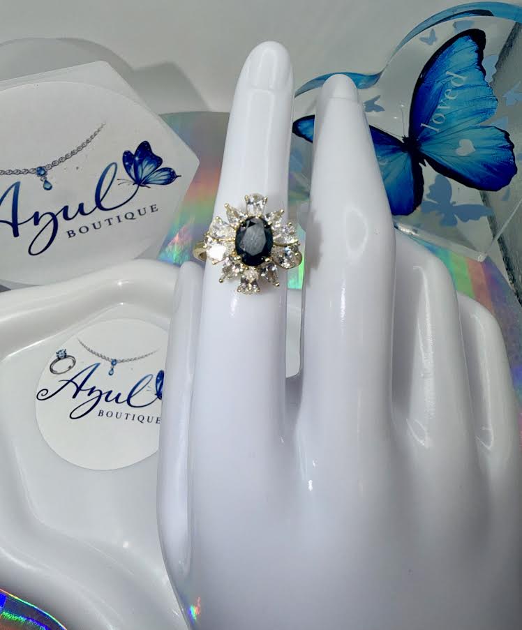 Start black gemstone ring