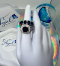 Black stone princess ring